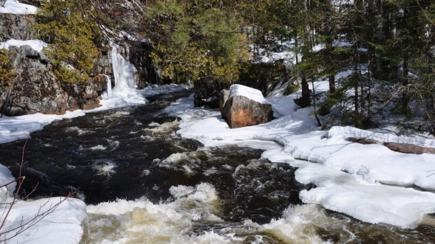 Crowe River at The Gut Conservation Area in the winter